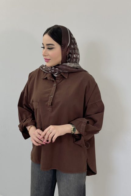 شومیز کتان جلوبسته
