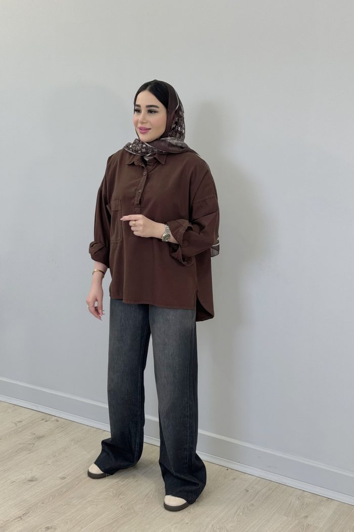 شومیز کتان جلوبسته