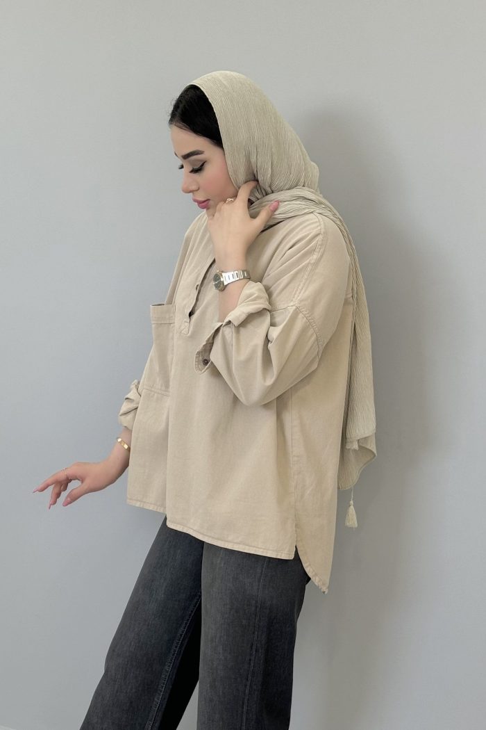 شومیز کتان جلوبسته