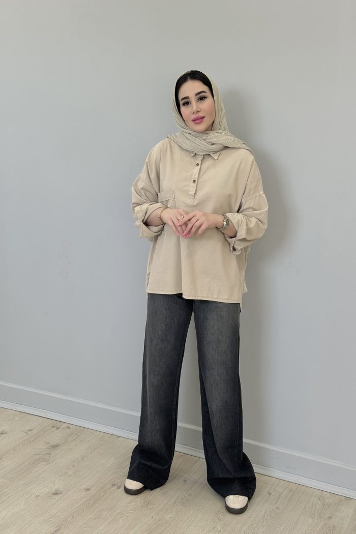 شومیز کتان جلوبسته